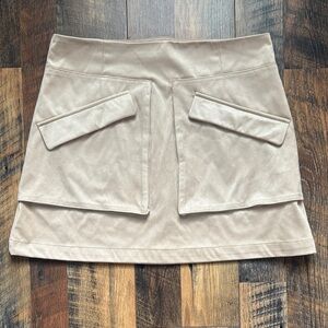 Cardona Faux-Suede Oversized-Pocket Skirt